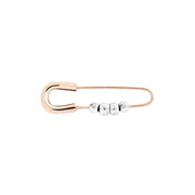 Spilla Essentials Dodo in argento 925 dorato con dettagli in oro rosa 18K e stopper granelli in argento.